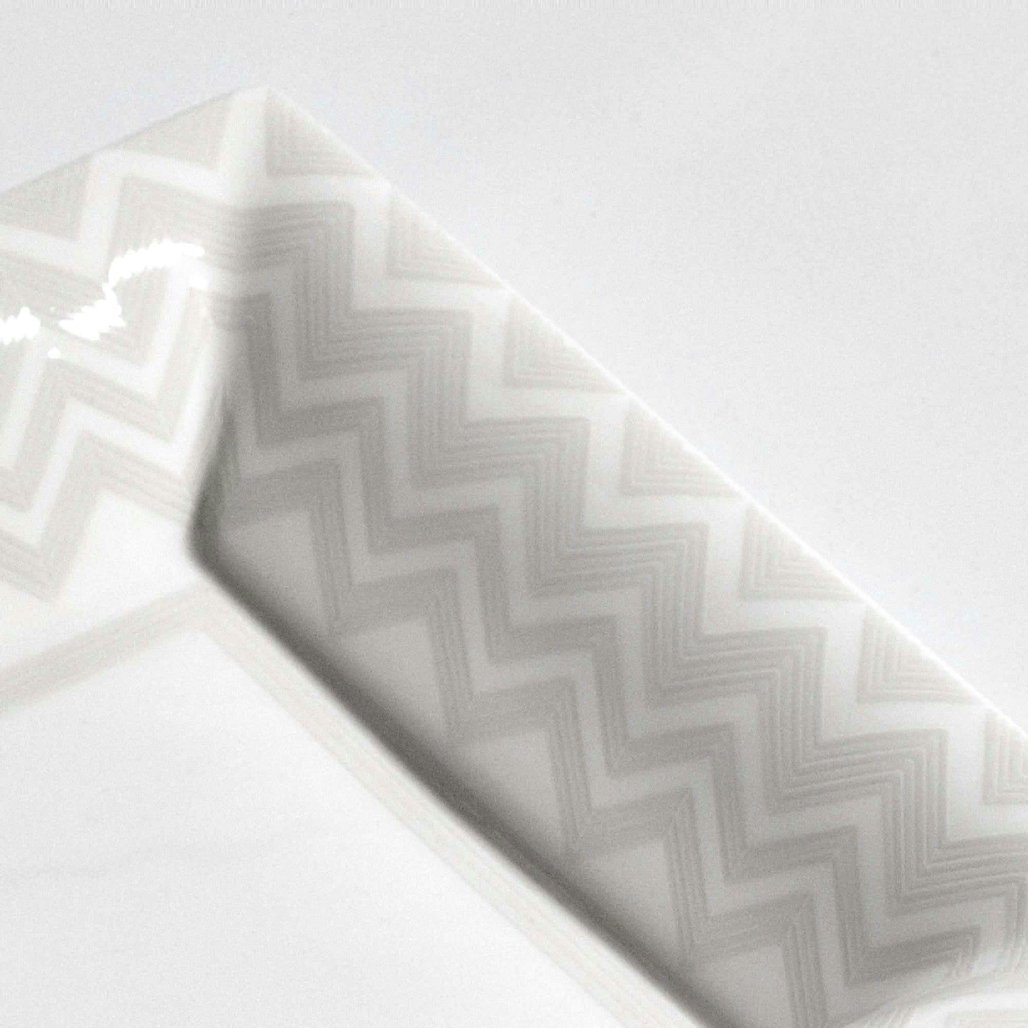 Tray Zig Zag Rectangular Large In Luxury Box White 8.5