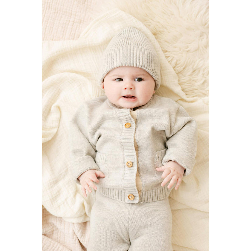 Merino Wool Baby Gift Set in Heather Brown