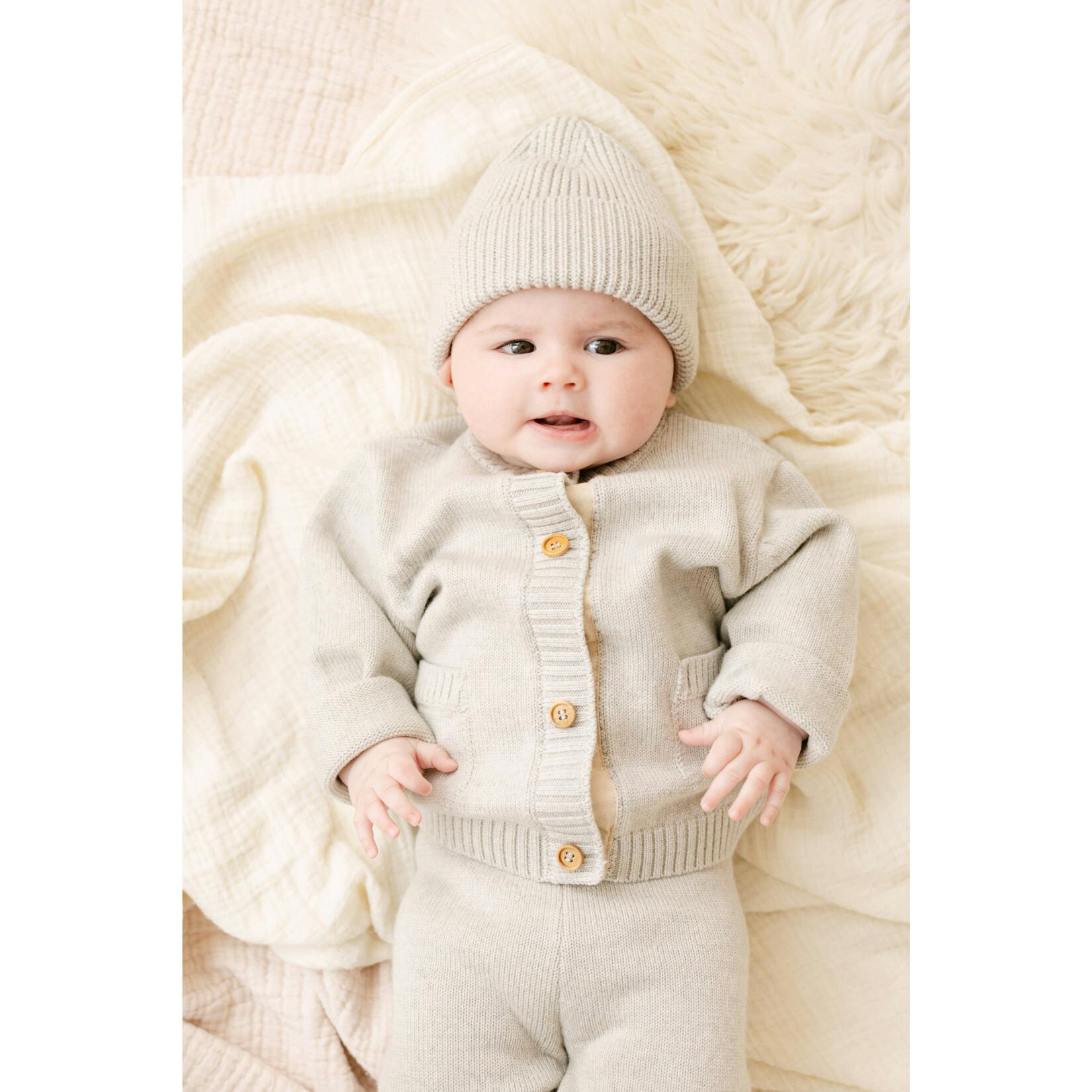 Merino Wool Baby Gift Set in Heather Brown