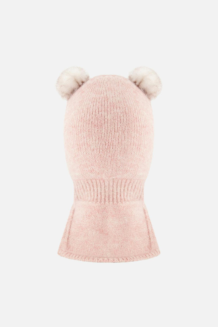 Knit Bear Balaclava Pale Dusty Pink