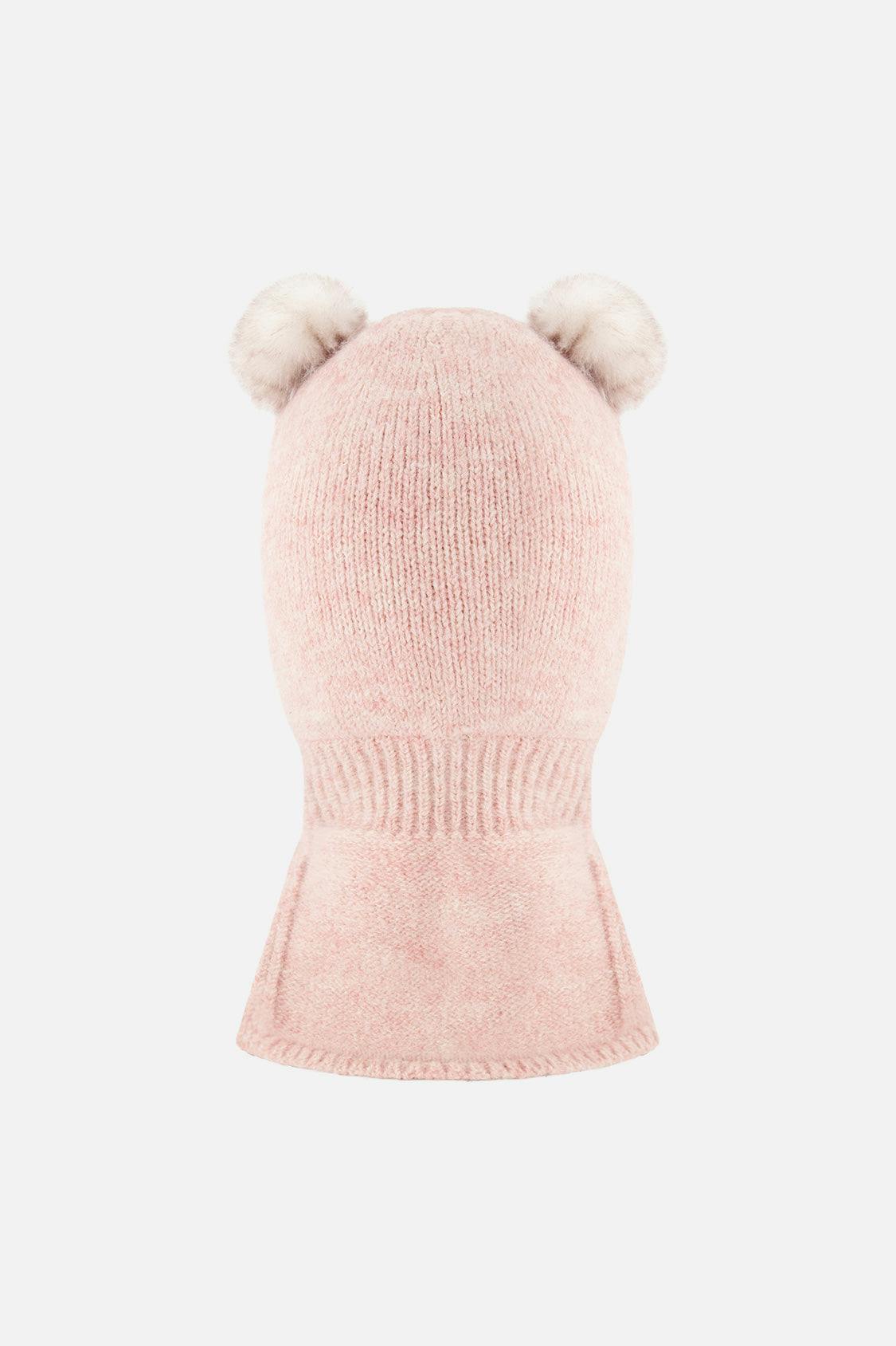 Baby Knit Bear Balaclava Pale Dusty Pink