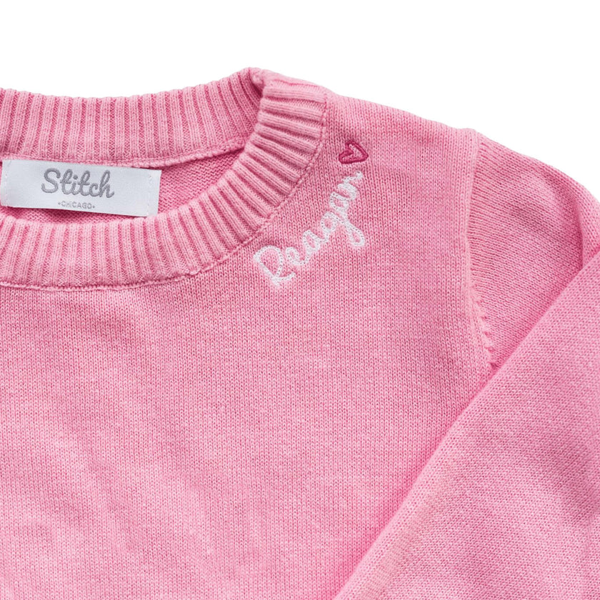 Personalized Embroidered Heart Crewneck Sweater