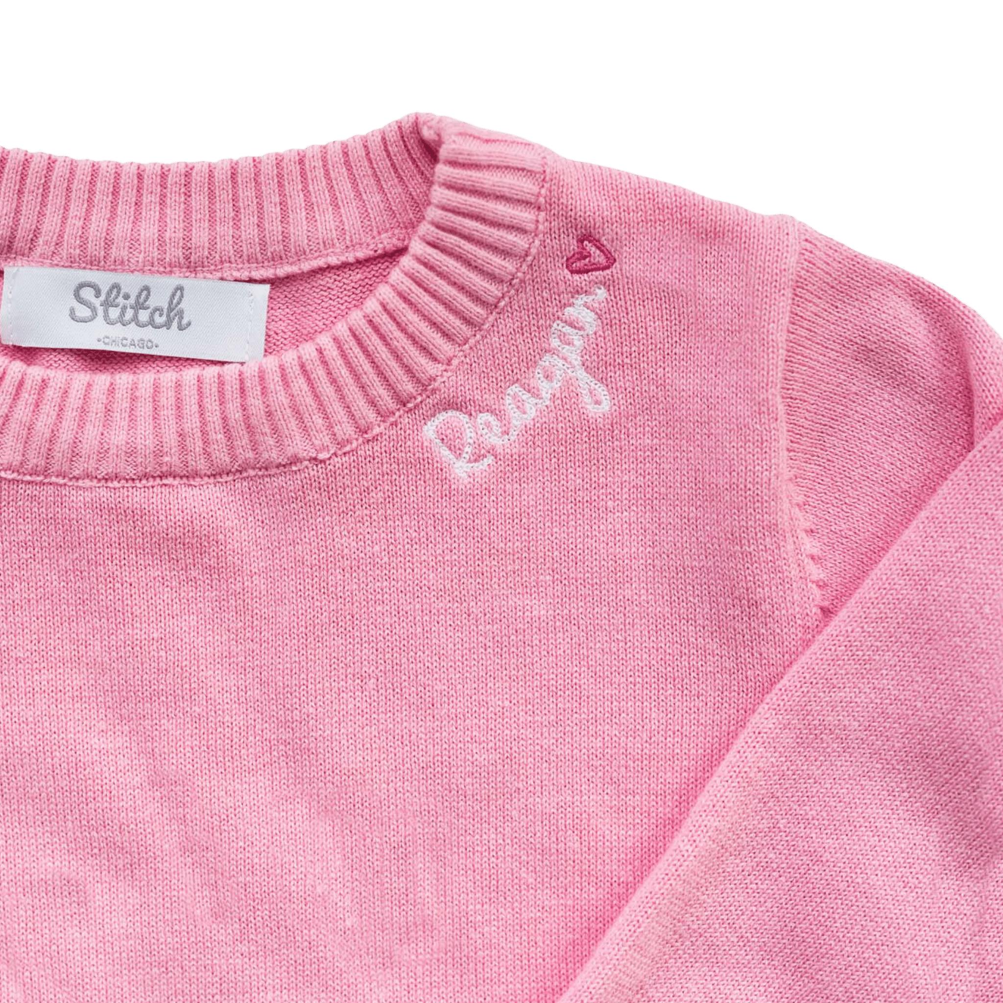 Personalized Embroidered Heart Crewneck Sweater