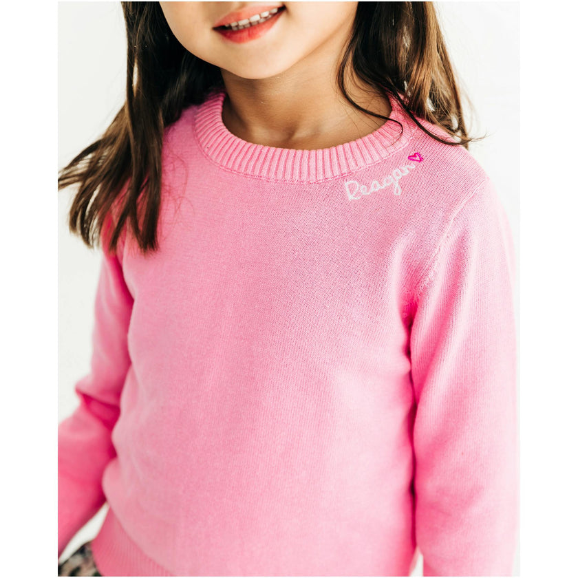 Personalized Embroidered Heart Crewneck Sweater