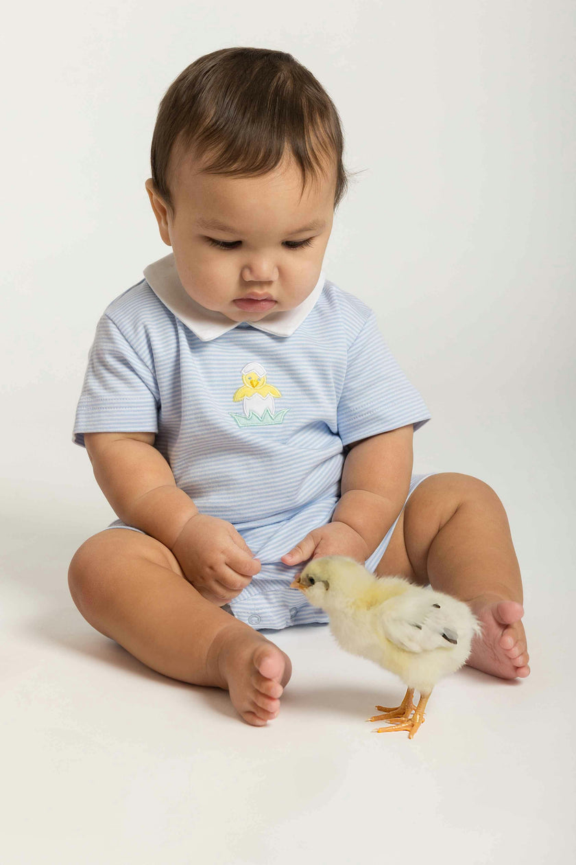 Stripe Knit Shortall With Chick