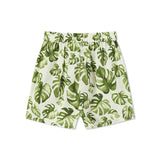 Island Leaf Collar Button-Up Shirt and Shorts Set