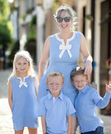 Blue Linen Shift Dress