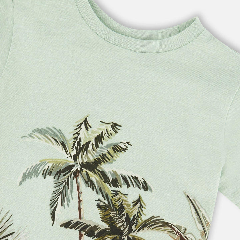 Organic Cotton T-Shirt Mint Green Safari Print
