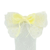Embroidered Ribbon Bow Long Socks