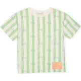 Organic Weekend Tee in Pistachio Stripe