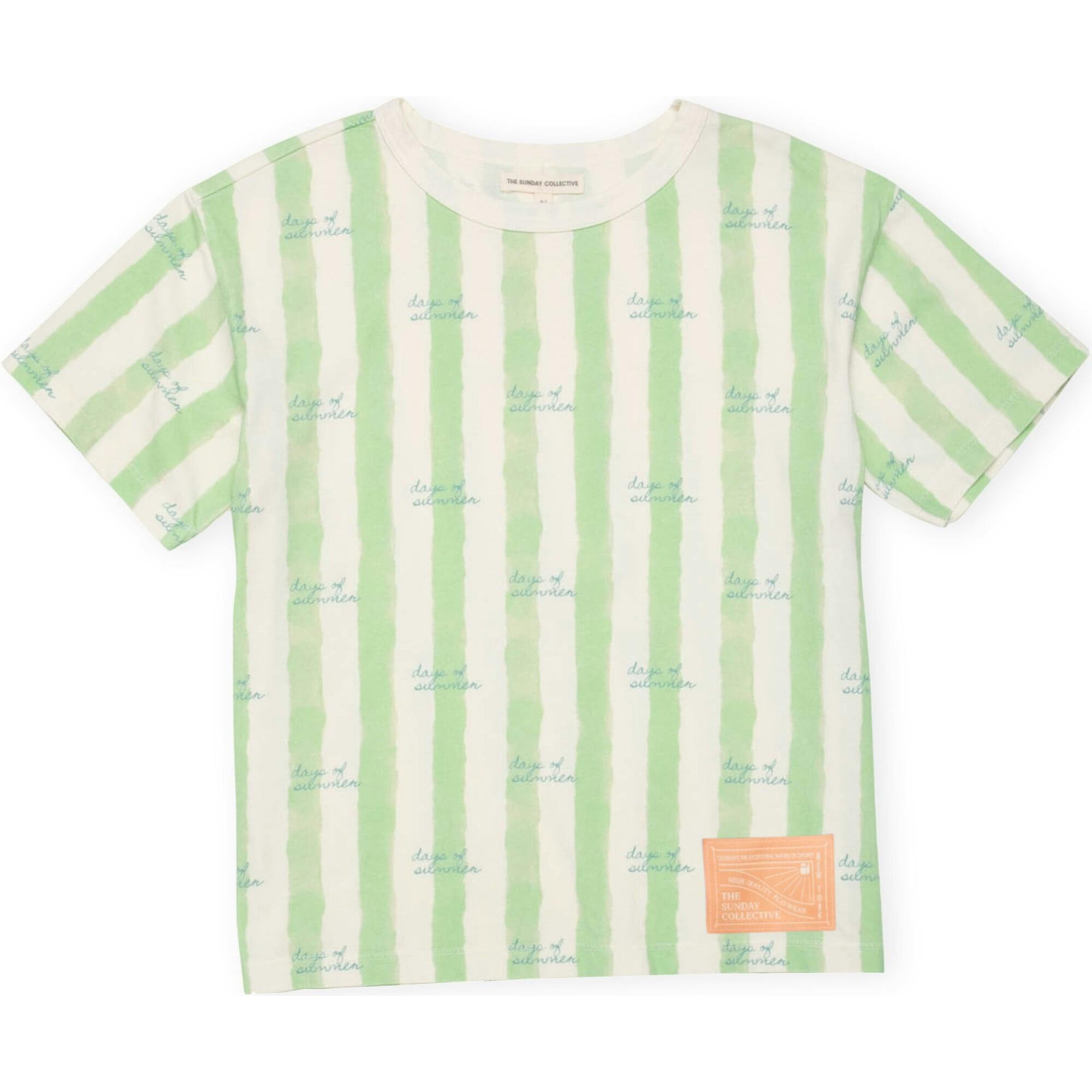 Organic Weekend Tee in Pistachio Stripe