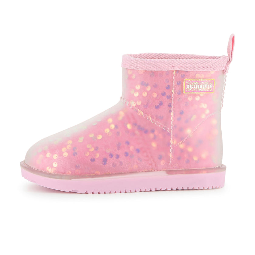 Pink Sequin Après‑Ski Boots