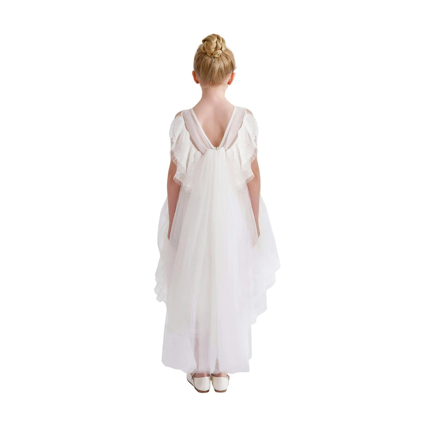 White Novalie Layered Tulle Dress