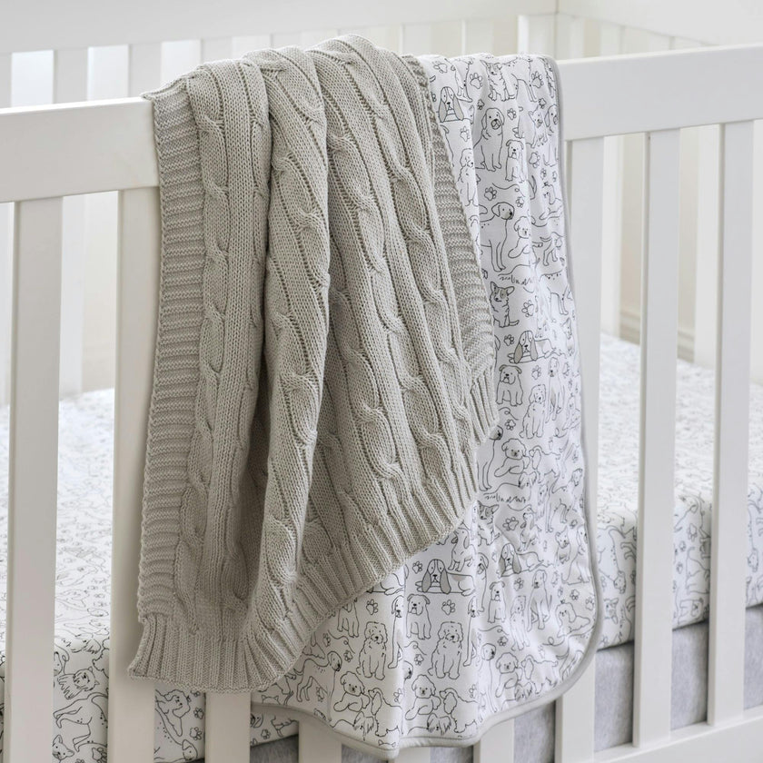QUINN Reversible Light Weight Quilted Baby Blanket