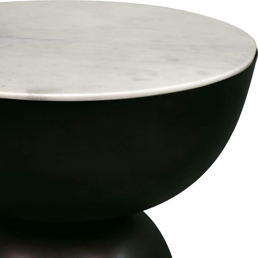 Atarah 20" Contemporary Natural Marble/Metal Handmade Hourglass End Table