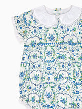 Nicky Hilton x La Coqueta Blue Bow Floral Lily-Grace Baby Girl Romper