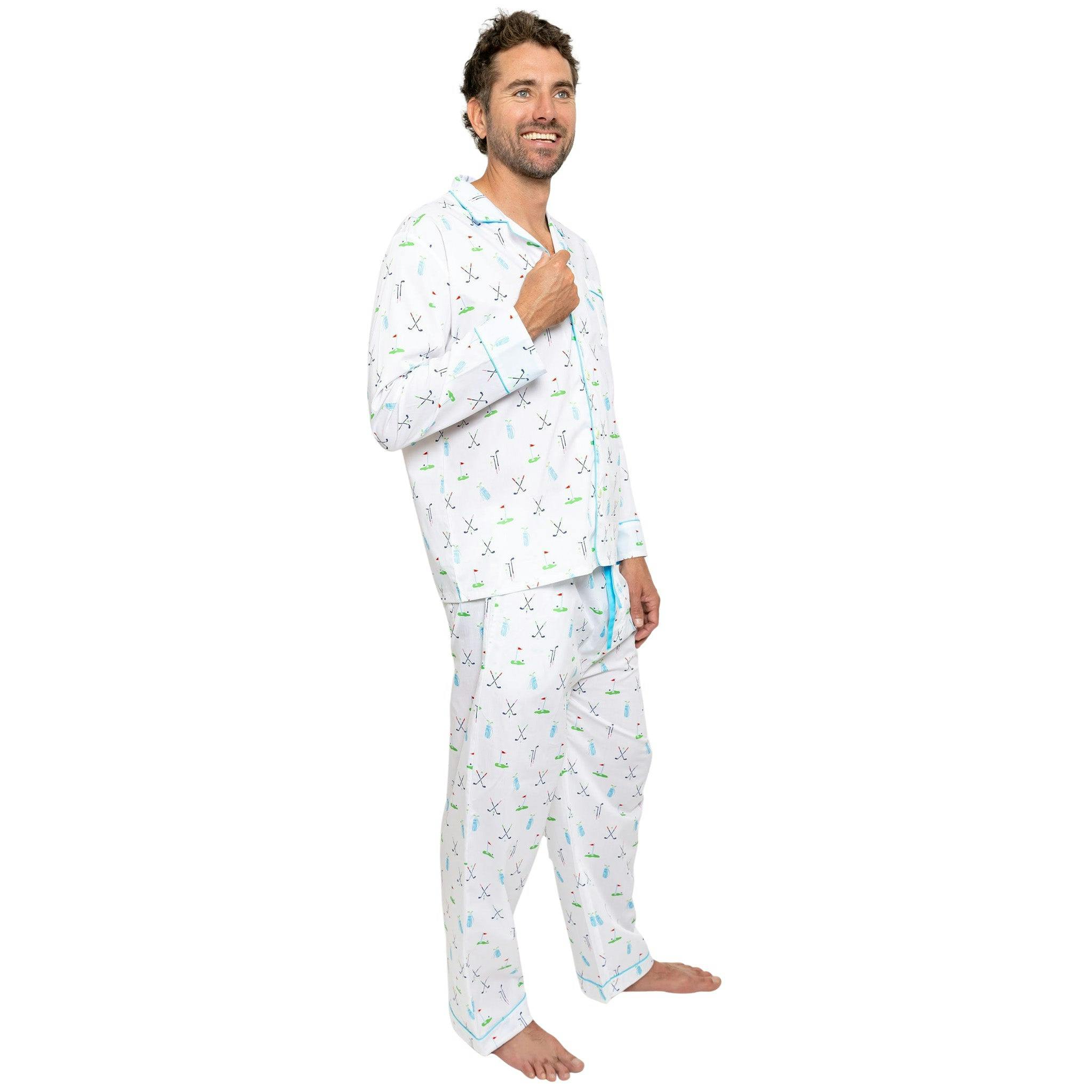 Men's Golf Long PJ Set - Organic Cotton Poplin