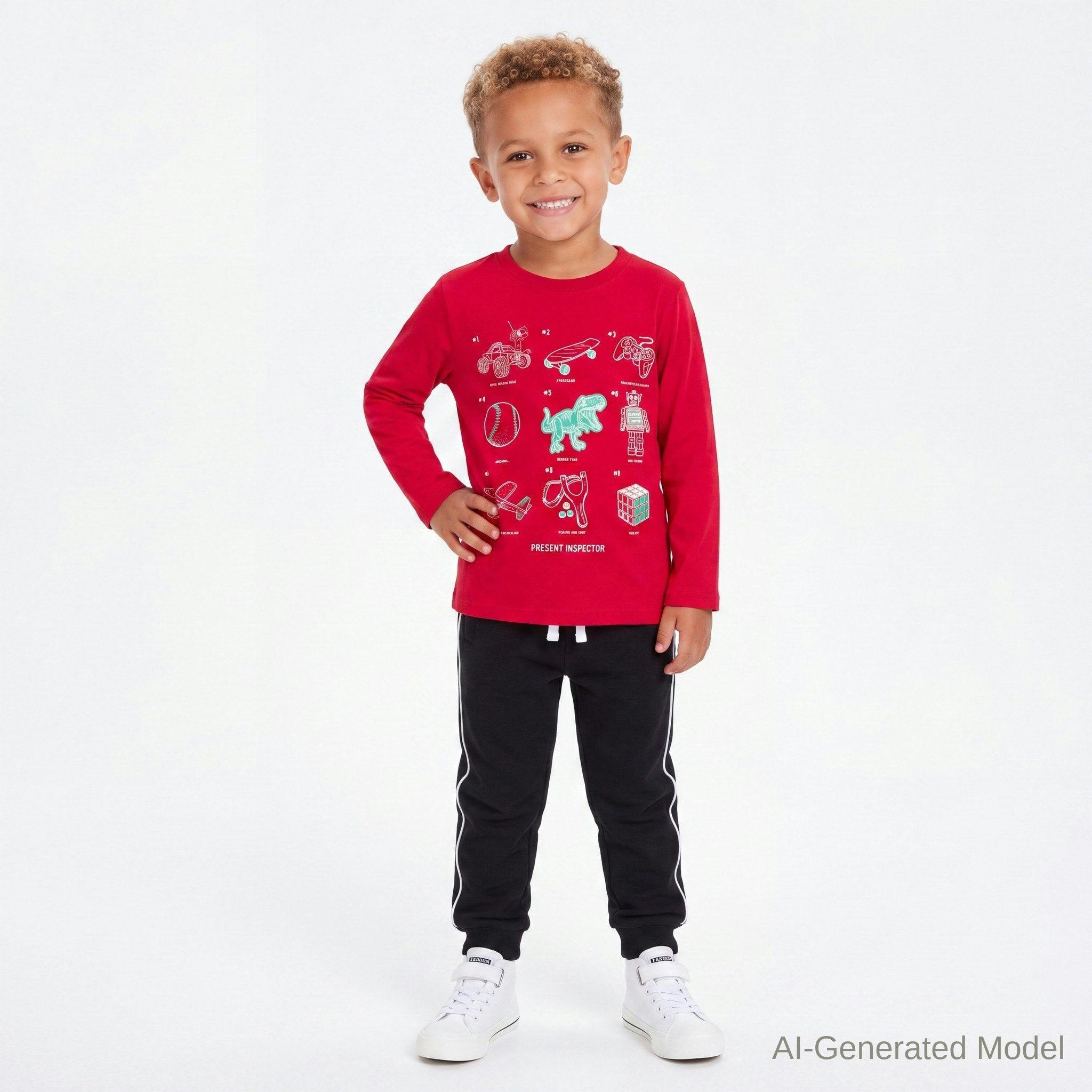 Long Sleeve Holiday Graphic Tee | Present Inspector
