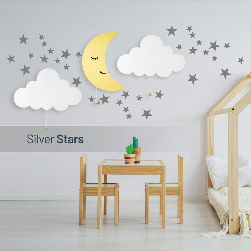 LumiDreams Wall Light - Silver Star Stickers (56 piece)