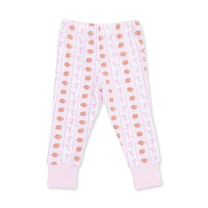 Football Bow Stripe - Long Sleeve Loungewear Set