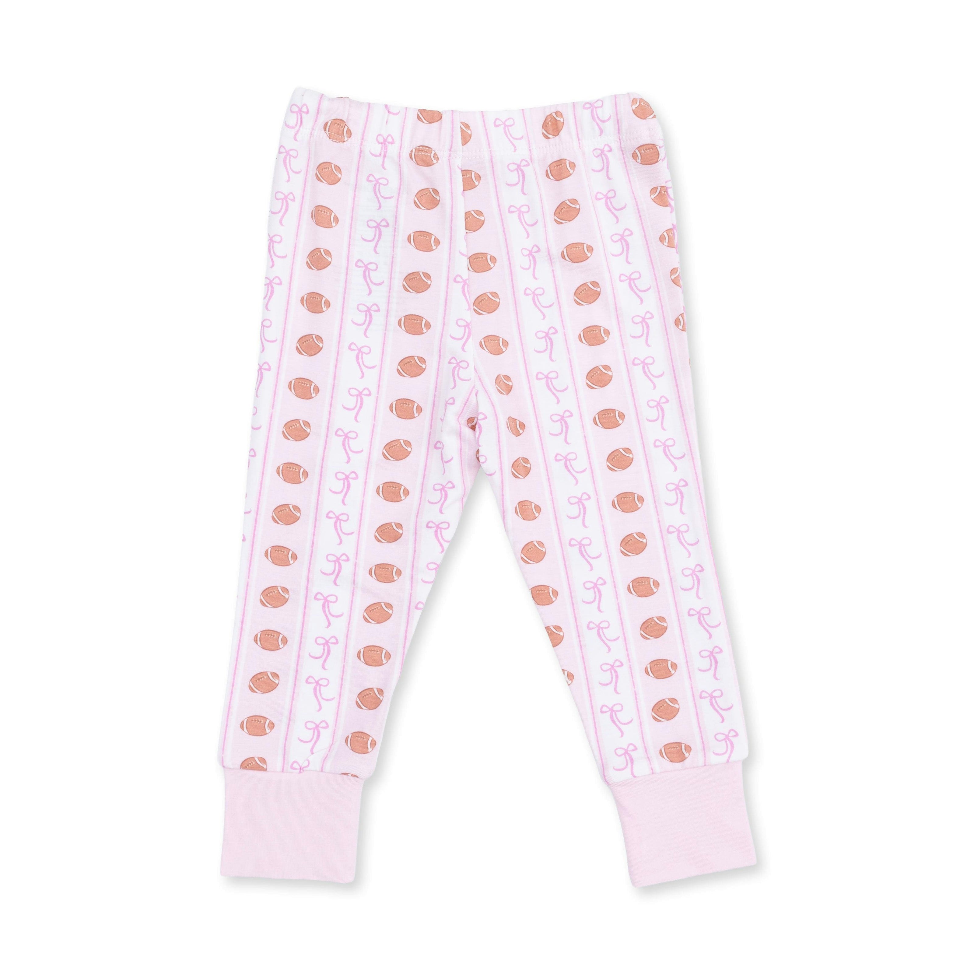 Football Bow Stripe - Long Sleeve Loungewear Set