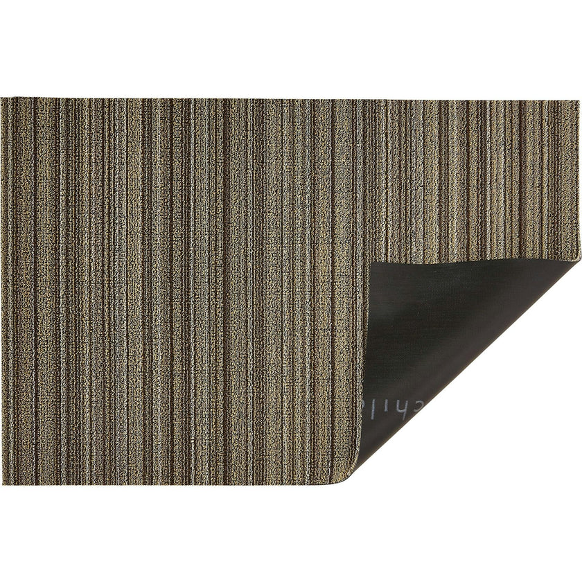 Skinny Stripe Shag Floor Mat, Mushroom