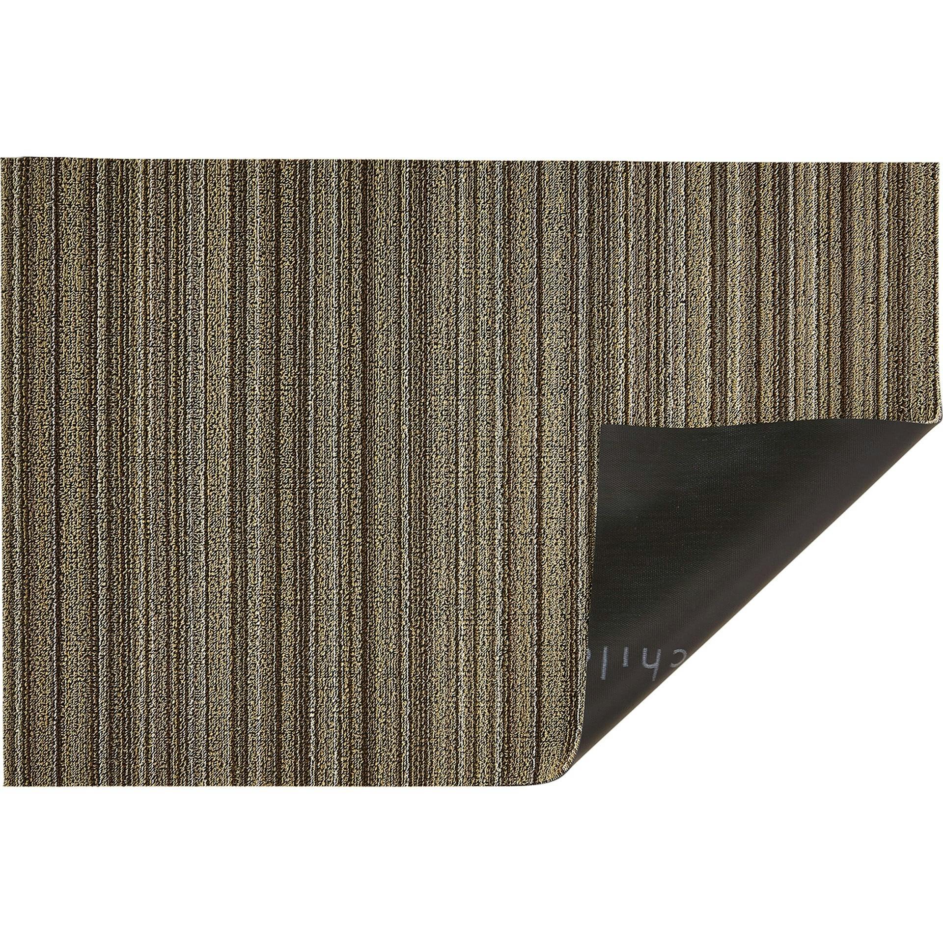 Skinny Stripe Shag Floor Mat, Brown