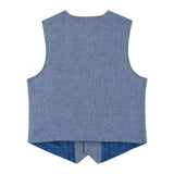 Boys (2-3) Seersucker Vest Suit Set | Blue & Pink