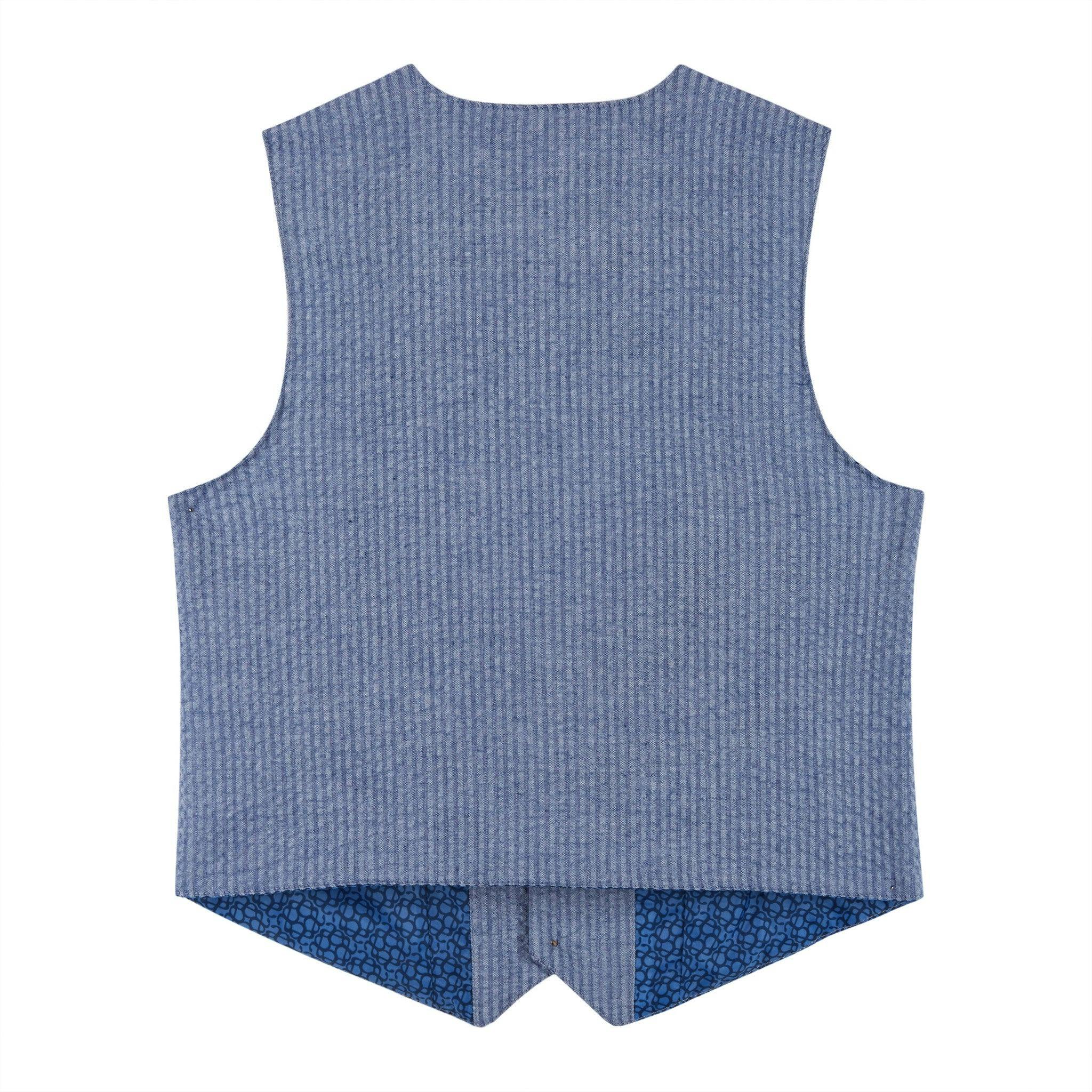 Boys (2-3) Seersucker Vest Suit Set | Blue & Pink