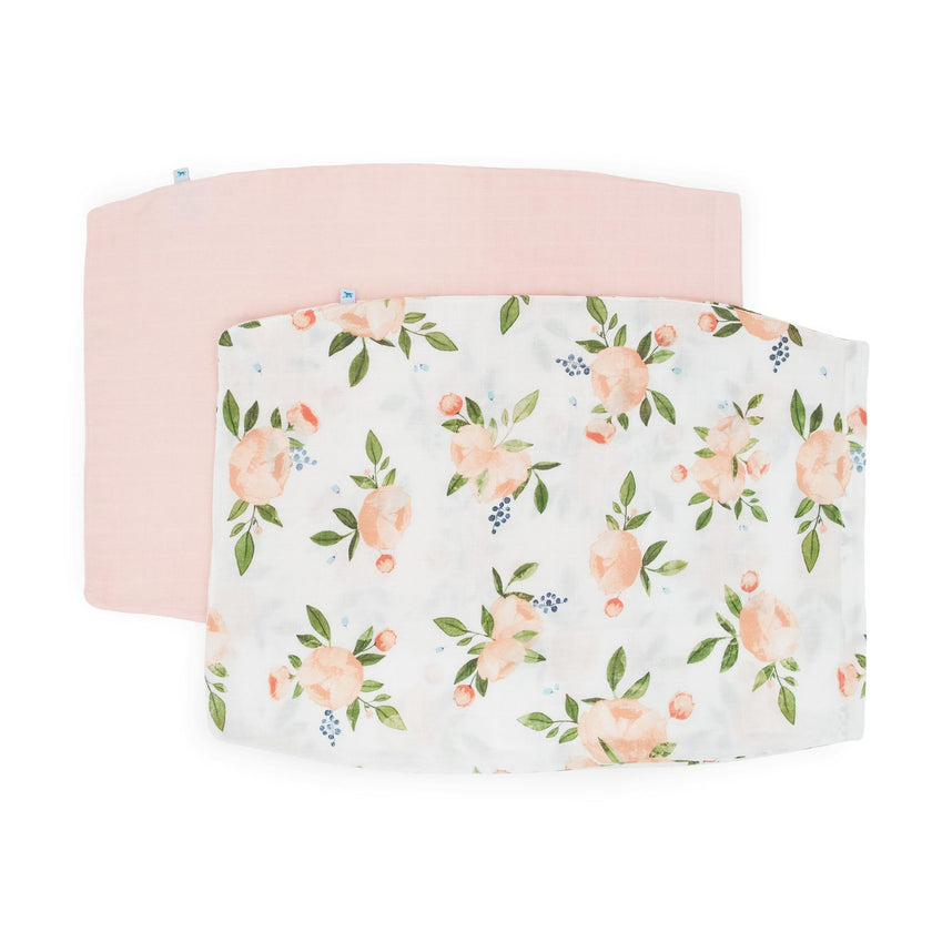 Cotton Muslin Pillowcase 2 Pack - Watercolor Roses Grande 2