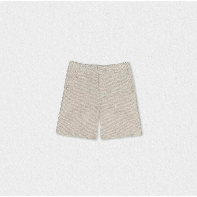 Bob Baby Shorts Linen, Beige Stripe Linen
