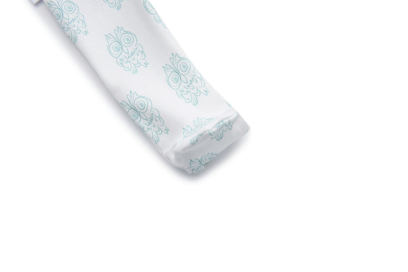 Organic Cotton Magnetic Footie Pajama - Petite Chouette Green