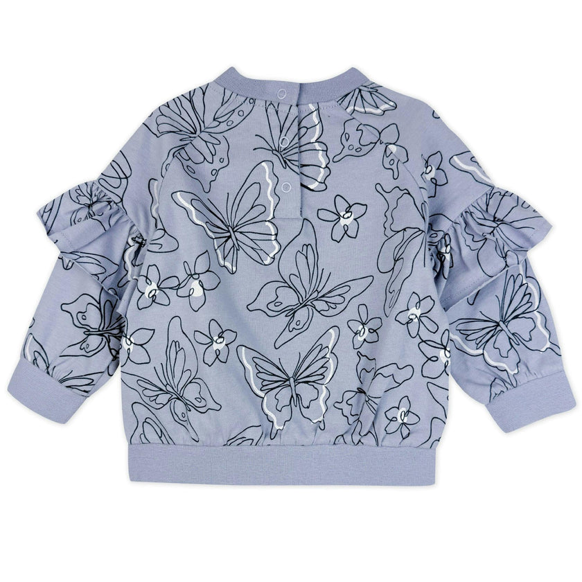 AURORA 4-Piece Crew Neck Ruffle Sweatshirt and Jogger Set