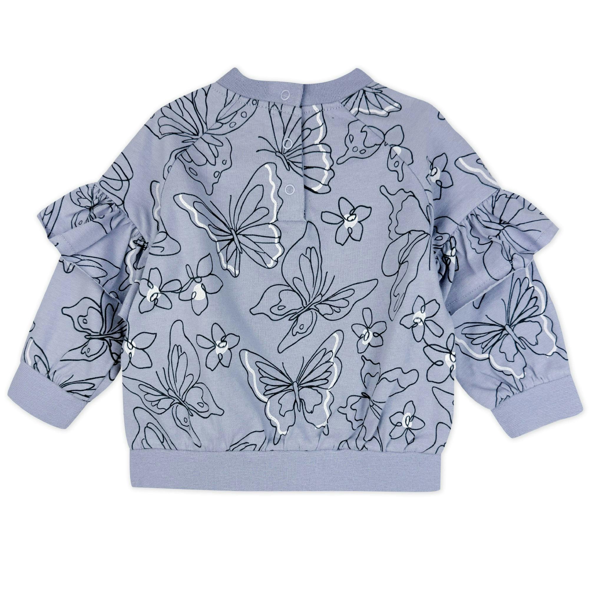 AURORA 4-Piece Crew Neck Ruffle Sweatshirt and Jogger Set