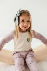 Girls Long Sleeve Baseball Tee in Flower Power