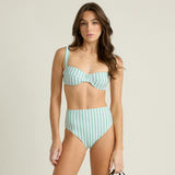 women's tamarin stripe cup bikini top