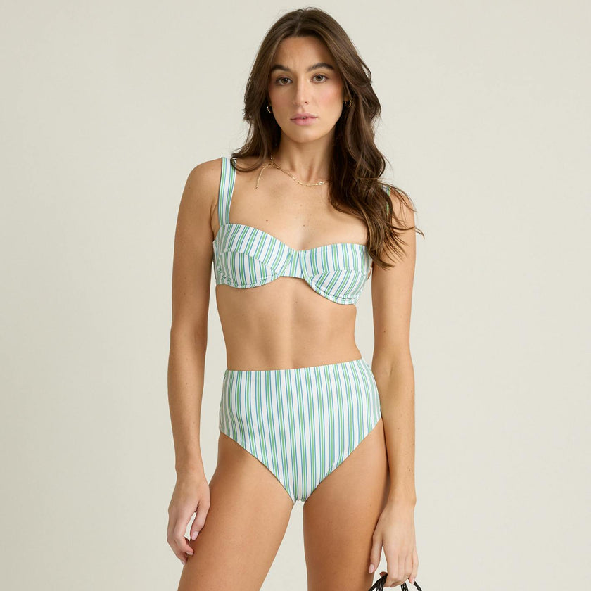 women's tamarin stripe cup bikini top