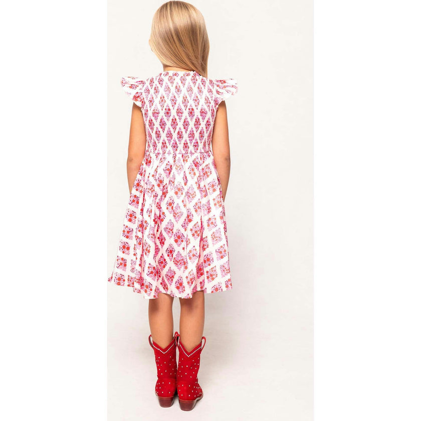 Mini Kylie Dress in Rouge Lattice Floral