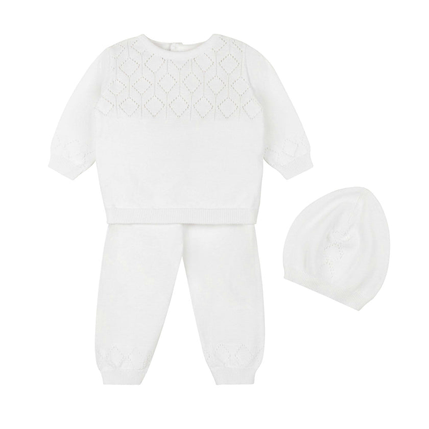 Lux Pointelle Knit Set w/Hat