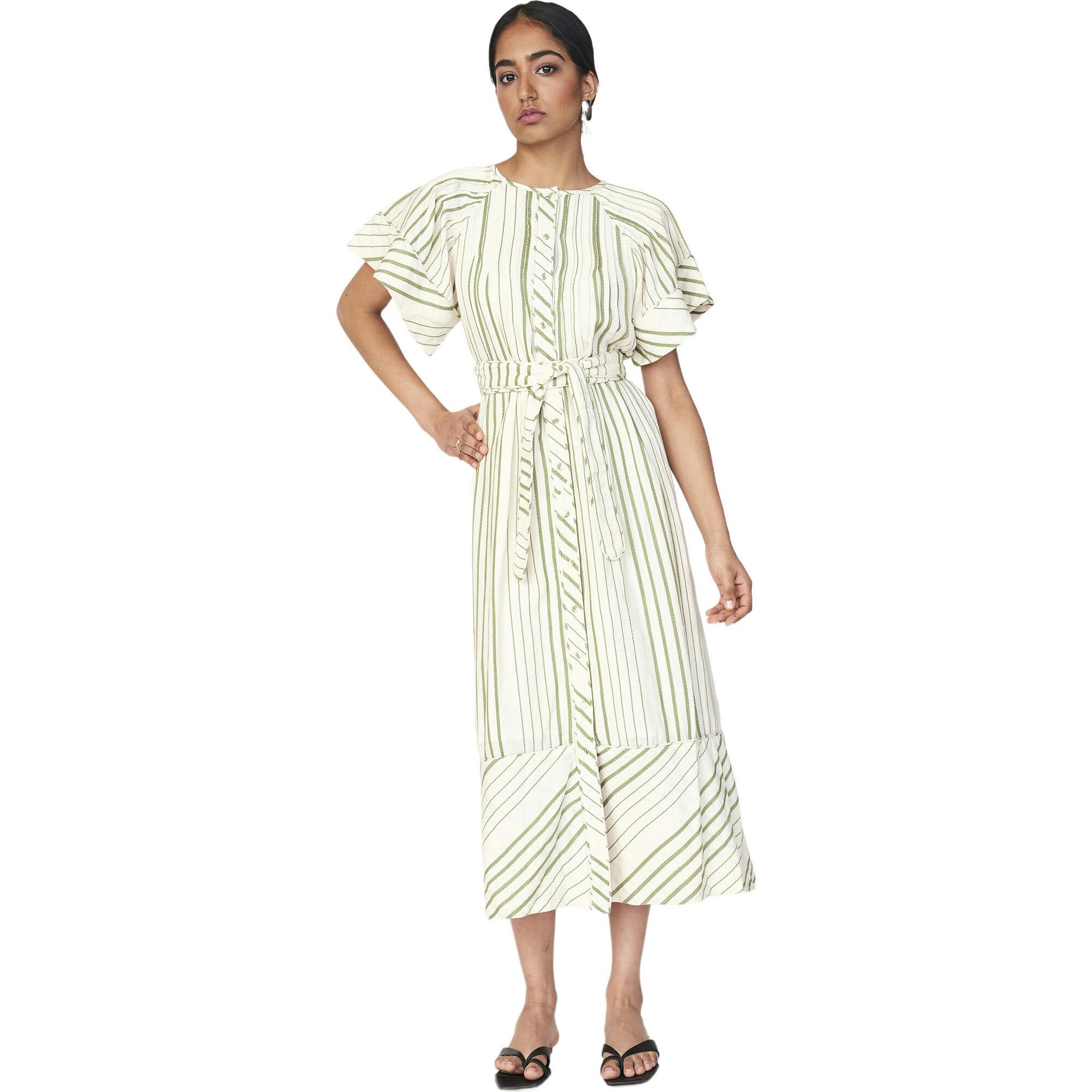 Vienna Pintuck Dress in Garden Stripe