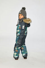 Kids One Piece Discover Snowsuit Blue Bear Print