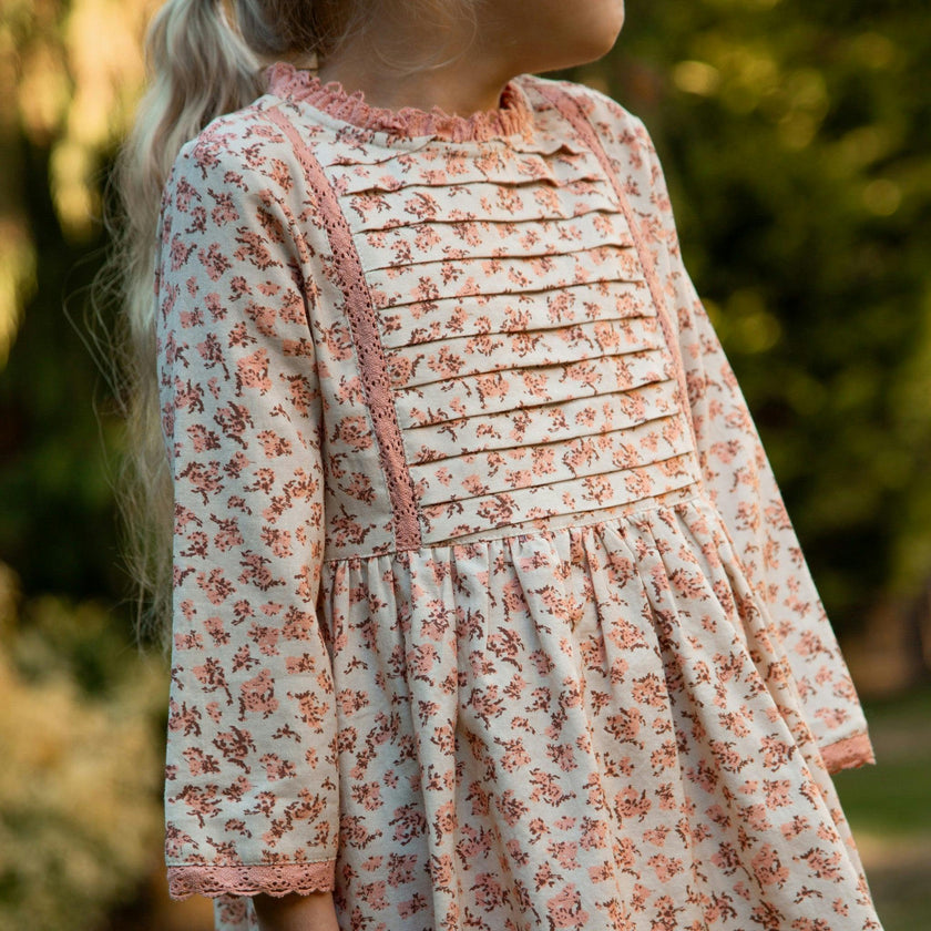 Toddler Lulu Dress with Lace Trim | Pink Heather