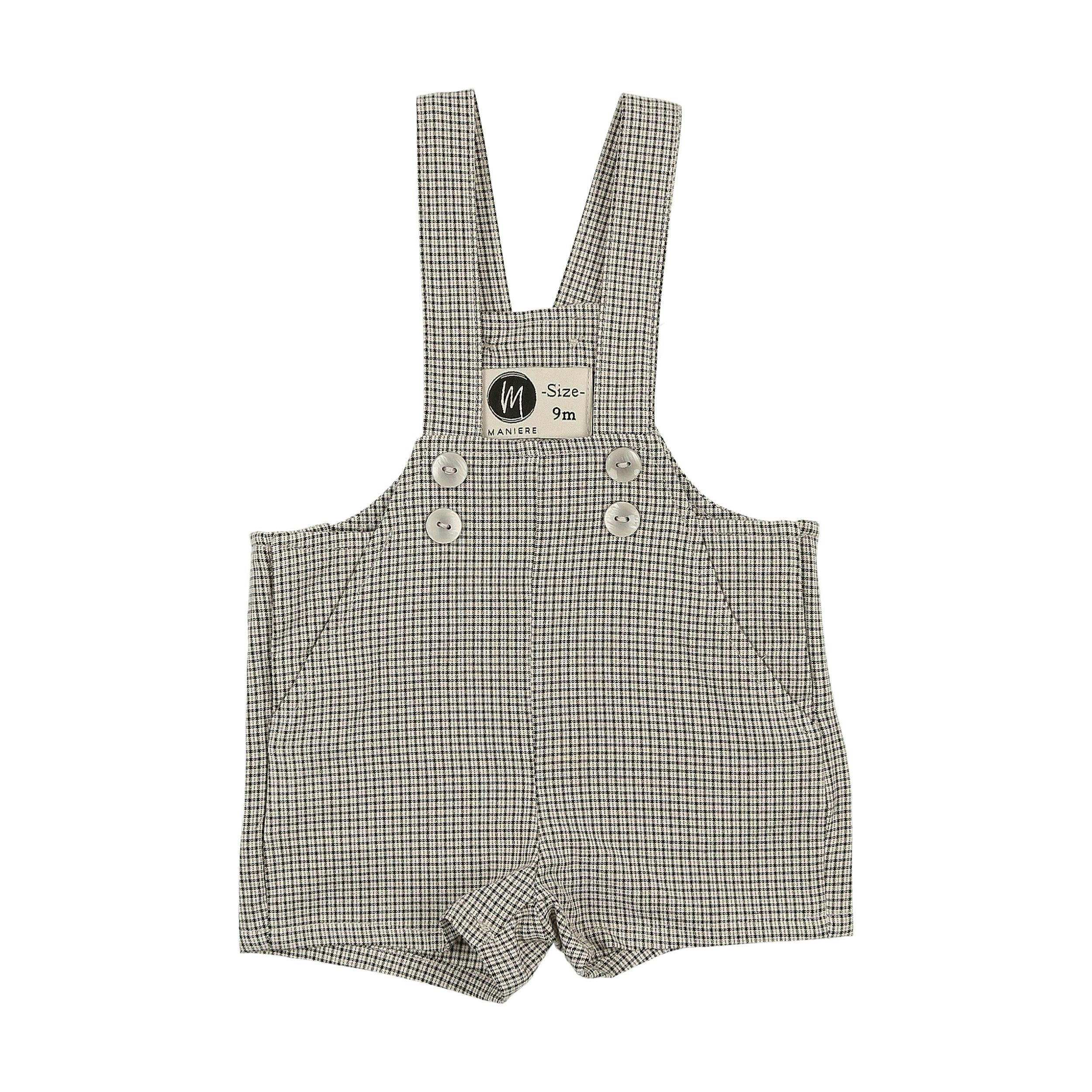 Lurex Check Cross Shoulder Strap Short Overalls