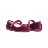 Velcro Strapped Velvet Mary Jane Shoes