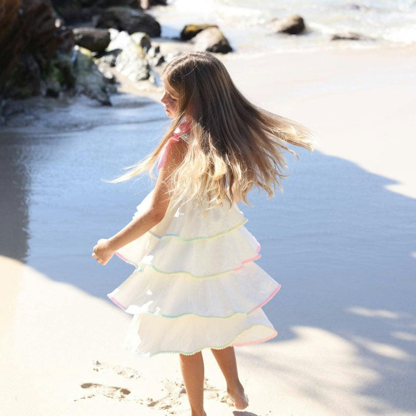 Rainbow Tiered Bow Dress