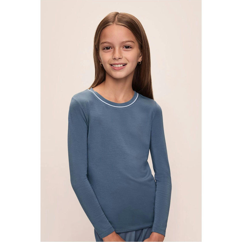 Kids TENCEL Modal Unisex Long PJ Set, Blue