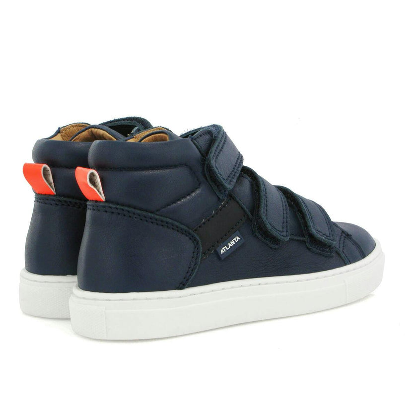 Soft Nappa Leather Sneaker Boots, Dark Blue