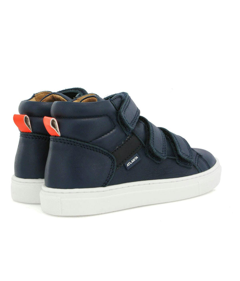 Soft Nappa Leather Sneaker Boots, Dark Blue