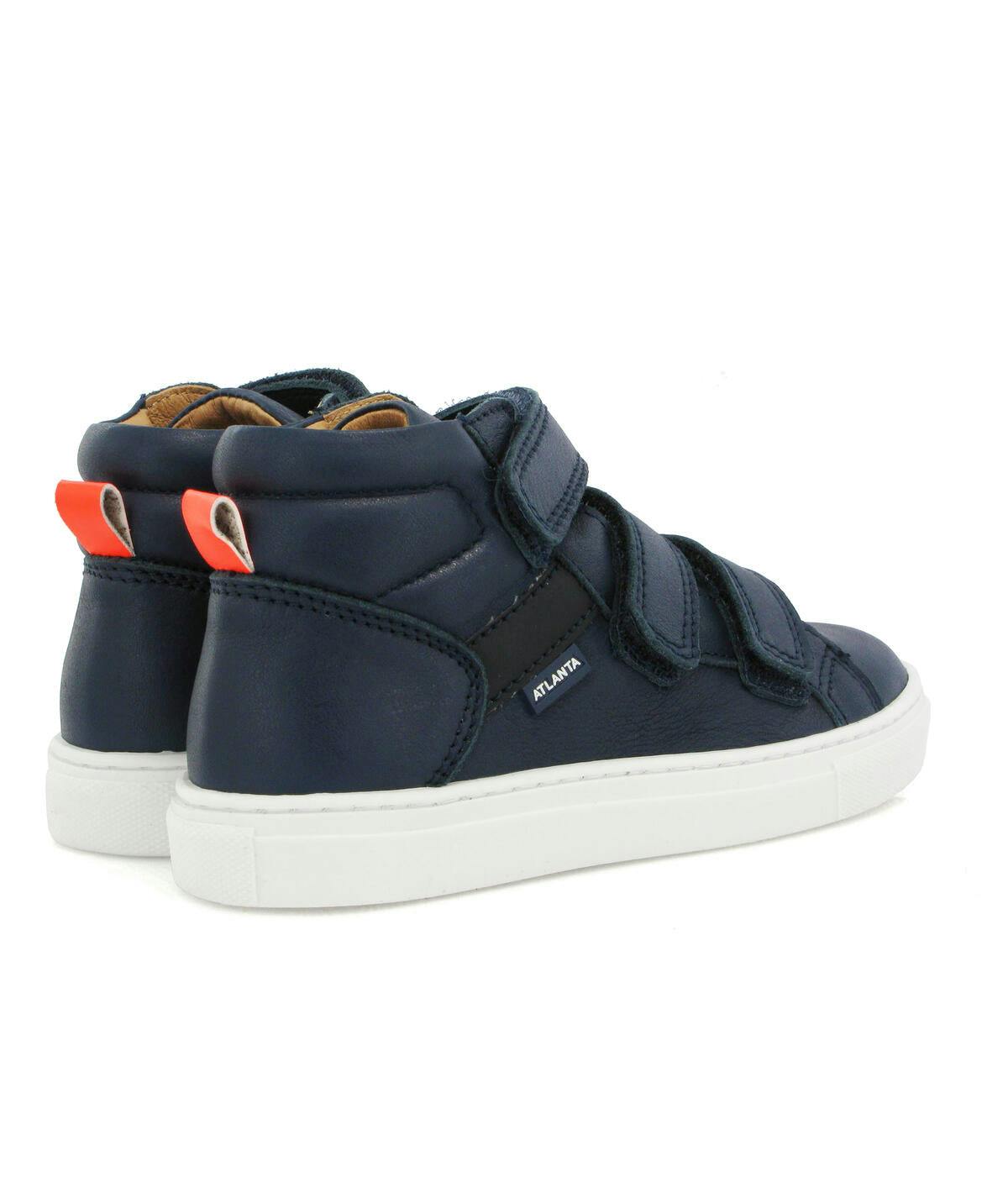 Soft Nappa Leather Sneaker Boots, Dark Blue