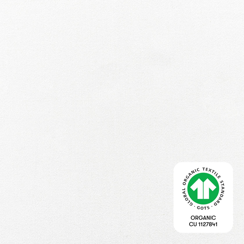 Mini Crib Sheet in GOTS Certified Organic Brushed Cotton in Bright White